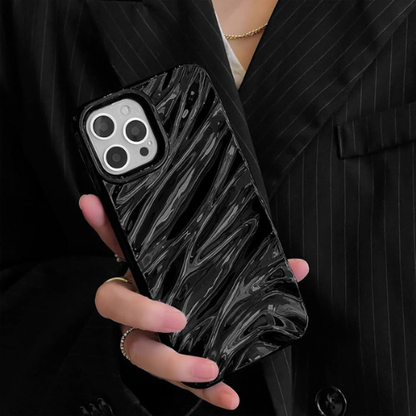 3D Water Ripple Phone Case for iPhone 16 Pro Max Black