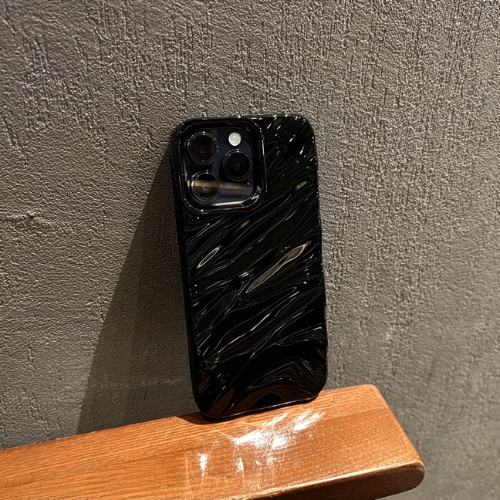 3D Water Ripple Phone Case for iPhone 16 Pro Max Black